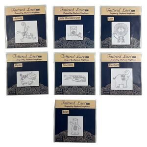 TATTERED LACE Animal Die Cuts Bundle Monkey Owl Lion Hippo Crocodile Bear